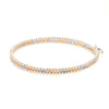 Jewelove™ Bangles & Bracelets Single Japanese 2-row Platinum & Rose Gold Bracelet for Women with Diamond Cut Balls JL PTB 1224