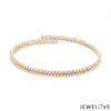 Jewelove™ Bangles & Bracelets Single Japanese 2-row Platinum & Rose Gold Bracelet for Women with Diamond Cut Balls JL PTB 1224