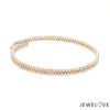 Jewelove™ Bangles & Bracelets Single Japanese 2-row Platinum & Rose Gold Bracelet for Women with Diamond Cut Balls JL PTB 1224