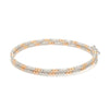 Jewelove™ Bangles & Bracelets Single Japanese 2-row Platinum & Rose Gold Bracelet for Women with Diamond Cut Balls JL PTB 1226