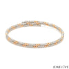 Jewelove™ Bangles & Bracelets Single Japanese 2-row Platinum & Rose Gold Bracelet for Women with Diamond Cut Balls JL PTB 1226