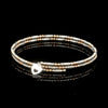 Jewelove™ Bangles & Bracelets Single Japanese 2-row Platinum & Rose Gold Bracelet for Women with Diamond Cut Balls JL PTB 1226