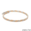 Jewelove™ Bangles & Bracelets Single Japanese 2-row Platinum & Rose Gold Bracelet for Women with Diamond Cut Balls JL PTB 1226