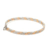 Jewelove™ Bangles & Bracelets Single Japanese 2-row Platinum & Rose Gold Bracelet for Women with Diamond Cut Balls JL PTB 1226