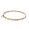 Jewelove™ Bangles & Bracelets Single Japanese 2-row Platinum & Rose Gold Bracelet for Women with Diamond Cut Balls JL PTB 1227