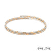 Jewelove™ Bangles & Bracelets Single Japanese 2-row Platinum & Rose Gold Bracelet for Women with Diamond Cut Balls JL PTB 1227