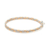 Jewelove™ Bangles & Bracelets Single Japanese 2-row Platinum & Rose Gold Bracelet for Women with Diamond Cut Balls JL PTB 1227