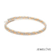 Jewelove™ Bangles & Bracelets Single Japanese 2-row Platinum & Rose Gold Bracelet for Women with Diamond Cut Balls JL PTB 1227