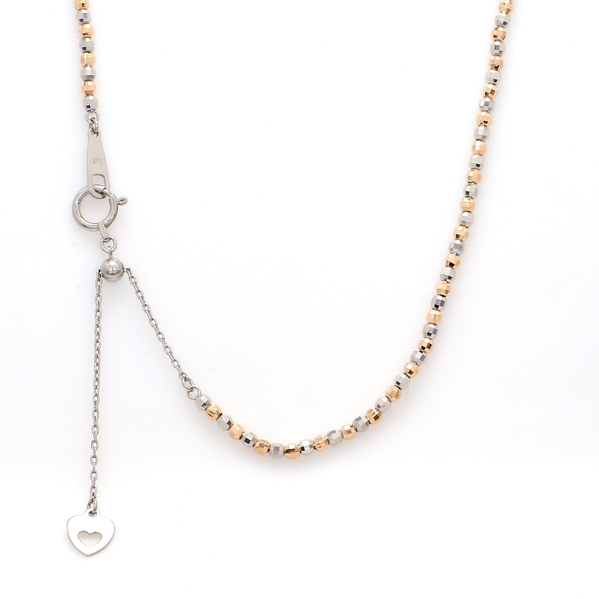 Jewelove™ Chains Japanese 2mm Diamond Cut Ball Platinum Rose Gold Chain JL PT CH 1062