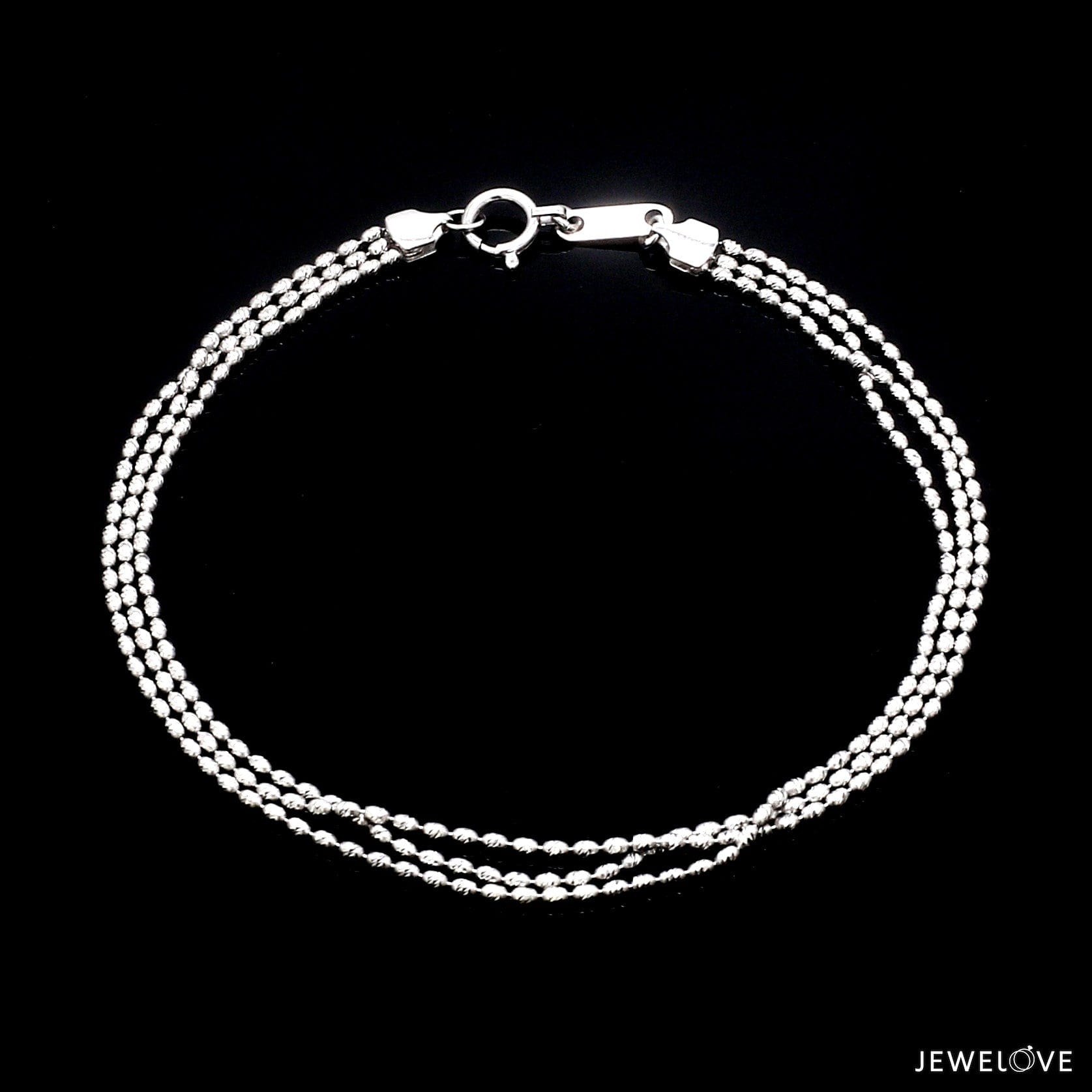 Jewelove™ Bangles & Bracelets Japanese 3 Line Platinum Bracelet for Women JL PTB 664