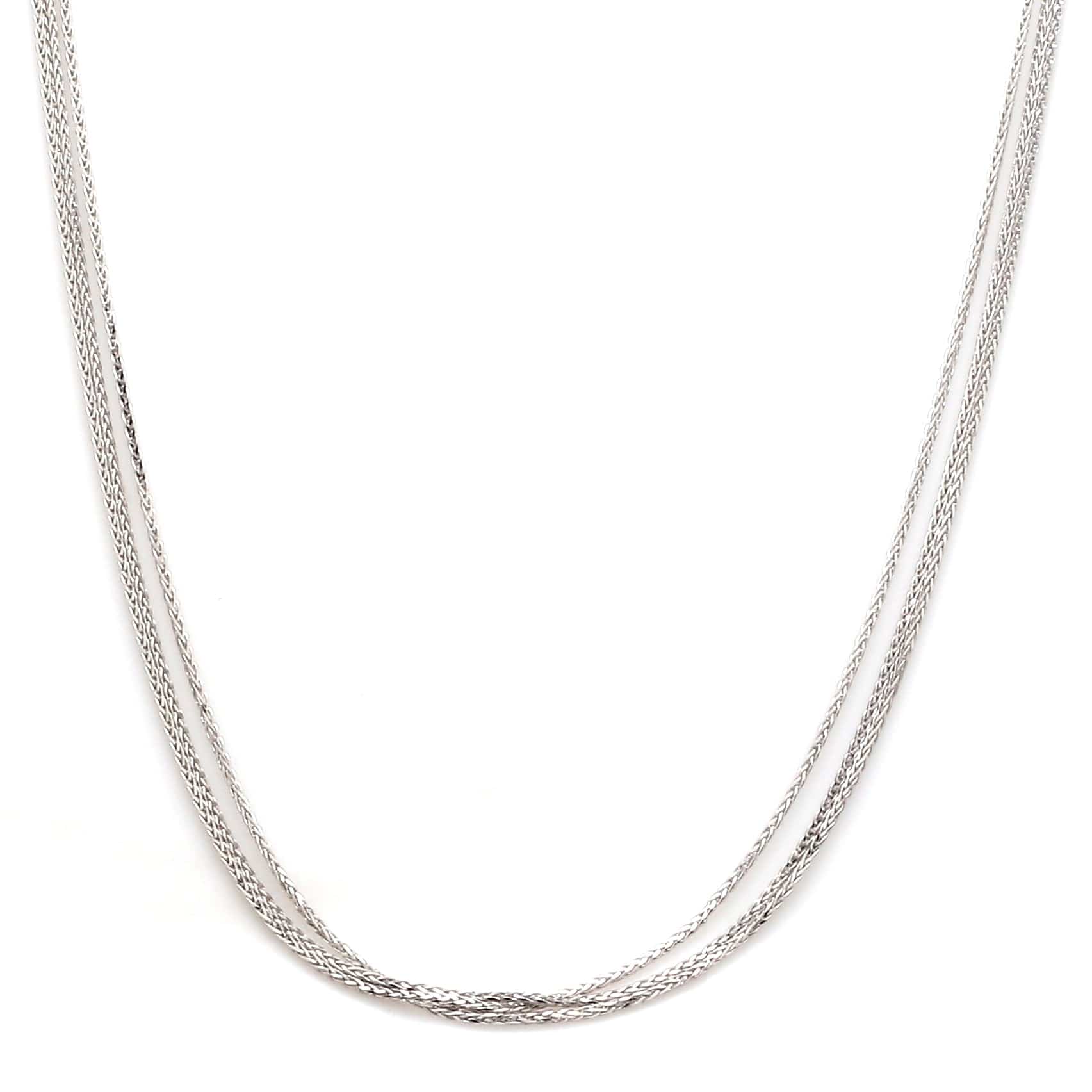 Jewelove™ Chains Japanese 3 Line Shiny Foxtail Platinum Chain JL PT CH 852