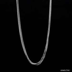 Jewelove™ Chains Japanese 3 Line Shiny Foxtail Platinum Chain JL PT CH 852