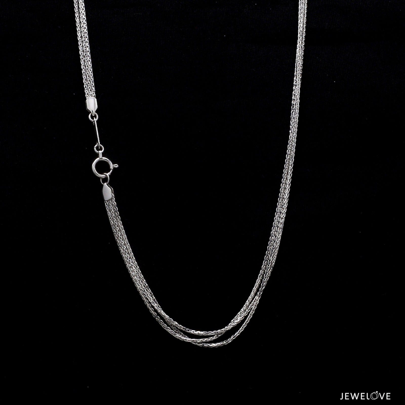 Jewelove™ Chains Japanese 3 Line Shiny Foxtail Platinum Chain JL PT CH 852