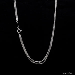 Jewelove™ Chains Japanese 3 Line Shiny Foxtail Platinum Chain JL PT CH 852