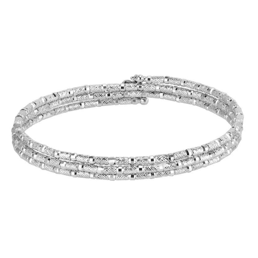 Jewelove™ Bangles & Bracelets Single Japanese 3-row Flexible Platinum Bracelet for Women JL PTB 770