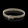 Japanese 3-row Platinum & Rose Gold Bracelet for Women with Diamond Cut Balls JL PTB 1223