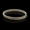 Japanese 3-row Platinum & Rose Gold Bracelet for Women with Diamond Cut Balls JL PTB 1223