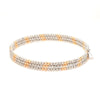 Japanese 3-row Platinum & Rose Gold Bracelet for Women with Diamond Cut Balls JL PTB 1223