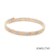 Japanese 3-row Platinum & Rose Gold Bracelet for Women with Diamond Cut Balls JL PTB 1223