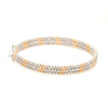 Japanese 3-row Platinum & Rose Gold Bracelet for Women with Diamond Cut Balls JL PTB 1223