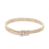 Japanese 3-row Platinum & Rose Gold Bracelet for Women with Diamond Cut Balls JL PTB 1223