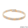 Japanese 3-row Platinum & Rose Gold Bracelet for Women with Diamond Cut Balls JL PTB 1223