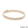 Jewelove™ Bangles & Bracelets Single Japanese 3-row Platinum & Rose Gold Bracelet for Women with Diamond Cut Balls JL PTB 1223