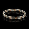 Jewelove™ Bangles & Bracelets Single Japanese 3-row Platinum & Rose Gold Bracelet for Women with Diamond Cut Balls JL PTB 1223