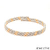 Jewelove™ Bangles & Bracelets Single Japanese 3-row Platinum & Rose Gold Bracelet for Women with Diamond Cut Balls JL PTB 1223