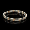 Jewelove™ Bangles & Bracelets Single Japanese 3-row Platinum & Rose Gold Bracelet for Women with Diamond Cut Balls JL PTB 1223