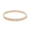 Jewelove™ Bangles & Bracelets Single Japanese 3-row Platinum & Rose Gold Bracelet for Women with Diamond Cut Balls JL PTB 1223