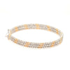 Jewelove™ Bangles & Bracelets Single Japanese 3-row Platinum & Rose Gold Bracelet for Women with Diamond Cut Balls JL PTB 1223