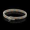 Jewelove™ Bangles & Bracelets Single Japanese 3-row Platinum & Rose Gold Bracelet for Women with Diamond Cut Balls JL PTB 1223