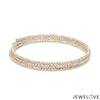 Jewelove™ Bangles & Bracelets Single Japanese 3-row Platinum & Rose Gold Bracelet for Women with Diamond Cut Balls JL PTB 1225