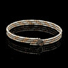 Jewelove™ Bangles & Bracelets Single Japanese 3-row Platinum & Rose Gold Bracelet for Women with Diamond Cut Balls JL PTB 1225