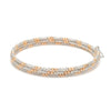 Jewelove™ Bangles & Bracelets Single Japanese 3-row Platinum & Rose Gold Bracelet for Women with Diamond Cut Balls JL PTB 1225