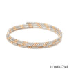 Jewelove™ Bangles & Bracelets Single Japanese 3-row Platinum & Rose Gold Bracelet for Women with Diamond Cut Balls JL PTB 1225