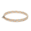 Jewelove™ Bangles & Bracelets Single Japanese 3-row Platinum & Rose Gold Bracelet for Women with Diamond Cut Balls JL PTB 1225