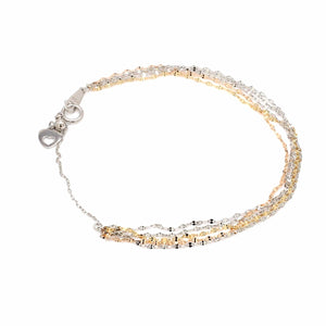 Jewelove™ Bangles & Bracelets Japanese 5 Line Platinum & Rose gold Fantasy Light Weight Adjustable Bracelet JL PTB 1369