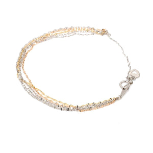 Jewelove™ Bangles & Bracelets Japanese 5 Line Platinum & Rose gold Fantasy Light Weight Adjustable Bracelet JL PTB 1369