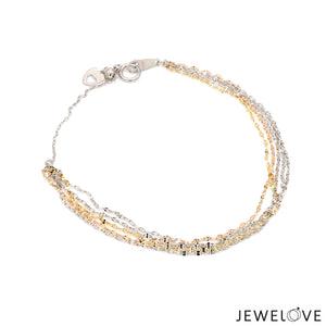 Jewelove™ Bangles & Bracelets Japanese 5 Line Platinum & Rose gold Fantasy Light Weight Adjustable Bracelet JL PTB 1369