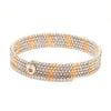 Japanese 5-row Platinum & Rose Gold Bracelet for Women with Diamond Cut Balls JL PTB 1222