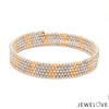 Japanese 5-row Platinum & Rose Gold Bracelet for Women with Diamond Cut Balls JL PTB 1222