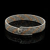 Japanese 5-row Platinum & Rose Gold Bracelet for Women with Diamond Cut Balls JL PTB 1222