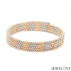 Japanese 5-row Platinum & Rose Gold Bracelet for Women with Diamond Cut Balls JL PTB 1222