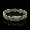 Jewelove™ Bangles & Bracelets Single Japanese 5-row Platinum & Rose Gold Bracelet for Women with Diamond Cut Balls JL PTB 1222