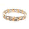 Jewelove™ Bangles & Bracelets Single Japanese 5-row Platinum & Rose Gold Bracelet for Women with Diamond Cut Balls JL PTB 1222