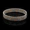 Jewelove™ Bangles & Bracelets Single Japanese 5-row Platinum & Rose Gold Bracelet for Women with Diamond Cut Balls JL PTB 1222