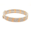 Jewelove™ Bangles & Bracelets Single Japanese 5-row Platinum & Rose Gold Bracelet for Women with Diamond Cut Balls JL PTB 1222