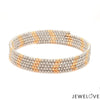 Jewelove™ Bangles & Bracelets Single Japanese 5-row Platinum & Rose Gold Bracelet for Women with Diamond Cut Balls JL PTB 1222